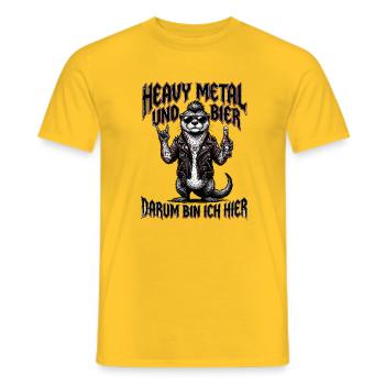 Heavy Metal Bier Otter - Männer T-Shirt - Gelb - Vorne - AI Model Male 178 dark (178cm)