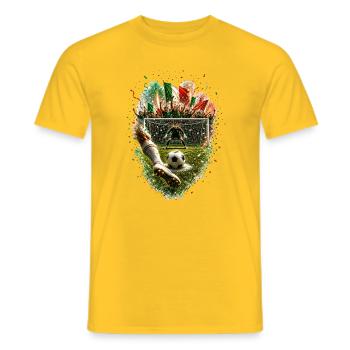 Italienischer Torjubel – Feuerwerk-Design - Männer T-Shirt - Gelb - Vorne - AI Model Male 178 dark (178cm)