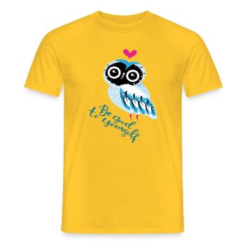 Hibou - T-shirt homme - jaune - Devant - AI Model Male 178 dark (178cm)