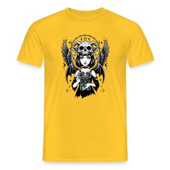 Demon Wings Gothic Girl - Men's T-Shirt - yellow - Front - AI Model Male 178 dark (178cm)