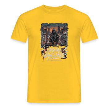Urban Vanguard Berlin Graffiti Stil - Männer T-Shirt - Gelb - Vorne - AI Model Male 178 dark (178cm)