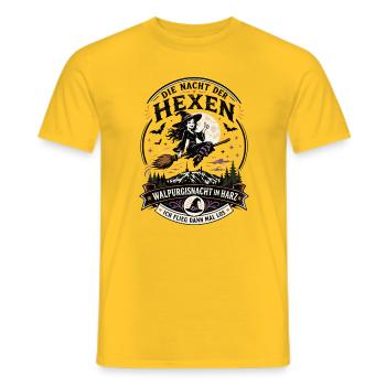  Hexen Geschenkidee Brocken Hexenbesen - Männer T-Shirt - Gelb - Vorne - AI Model Male 178 dark (178cm)