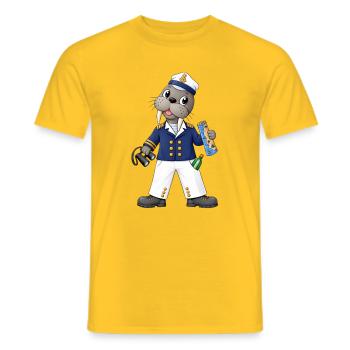 Walross Kapitän Ahoi Seefahrer Abenteuer - Männer T-Shirt - Gelb - Vorne - AI Model Male 178 dark (178cm)