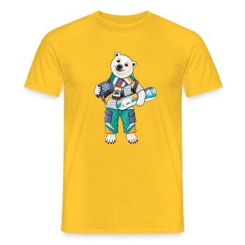 Eisbär Snowboard Fun - Männer T-Shirt - Gelb - Vorne - AI Model Male 178 dark (178cm)