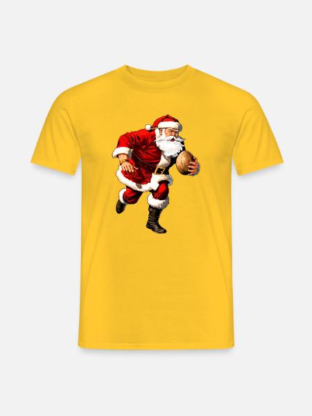 Weihnachtsmann Rugbyspieler - Männer T-Shirt - Gelb