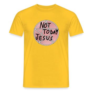 Nicht heute Jesus - Männer T-Shirt - Gelb - Vorne - AI Model Male 178 dark (178cm)