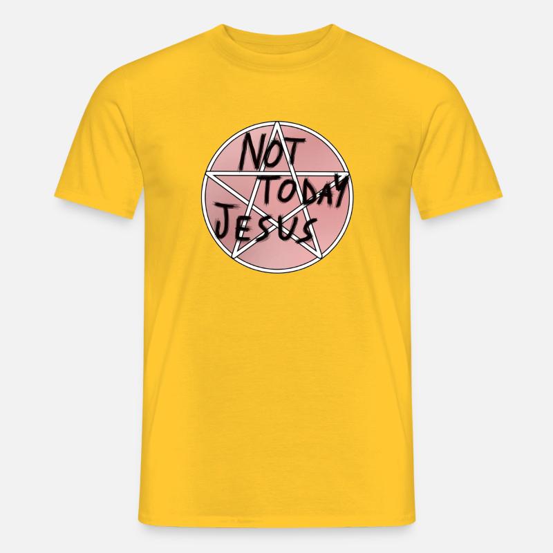 Nicht heute Jesus - Männer T-Shirt - Gelb