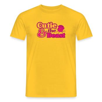 Cutie und das Biest - Männer T-Shirt - Gelb - Vorne - AI Model Male 178 dark (178cm)