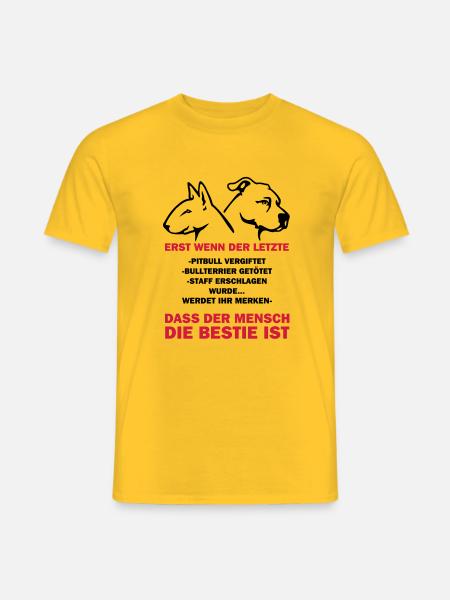 351 Der Mensch ist die Bestie - Männer T-Shirt - Gelb