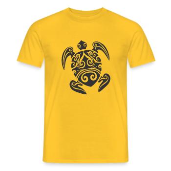 Maori Tattoo Schildkroete schwarz - Männer T-Shirt - Gelb - Vorne - AI Model Male 178 dark (178cm)