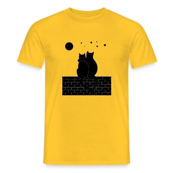 Chat et Chat - T-shirt homme - jaune - Devant - AI Model Male 178 dark (178cm)