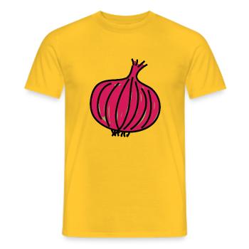 Red Onion Doodle - Men's T-Shirt - yellow - Front - AI Model Male 178 dark (178cm)