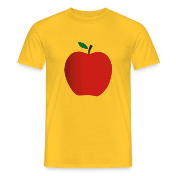 Apple Illustration Gift Idea - Men's T-Shirt - yellow - Front - AI Model Male 178 dark (178cm)