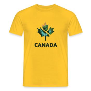 Canada Leaf Design Kanada Blatt Artwork Elch Ahorn - Männer T-Shirt - Gelb - Vorne - AI Model Male 178 dark (178cm)