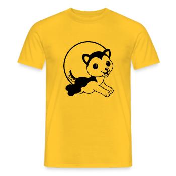 CHIEN CHAT ANIMAL DE COMPAGNIE - T-shirt homme - jaune - Devant - AI Model Male 178 dark (178cm)