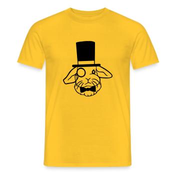 Mr. Bunny Gentleman Chapeau haut de forme Monocle Lunettes - T-shirt homme - jaune - Devant - AI Model Male 178 dark (178cm)