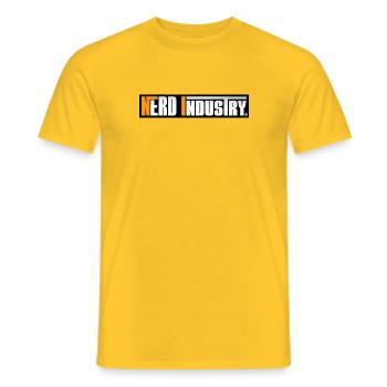 BANIERE NERD INDUSTRY - T-shirt homme - jaune - Devant - AI Model Male 178 dark (178cm)