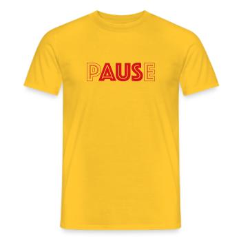 pAUSe - Männer T-Shirt - Gelb - Vorne - AI Model Male 178 dark (178cm)