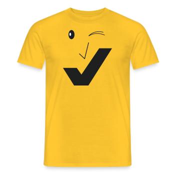 Fine smile - Fine face C02 - Men's T-Shirt - yellow - Front - AI Model Male 178 dark (178cm)