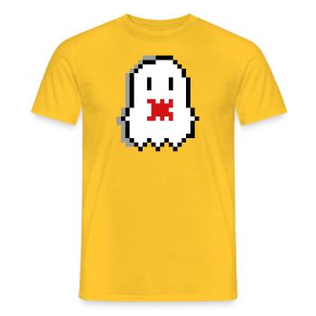 Ghost Pixel Art - Men's T-Shirt - yellow - Front - AI Model Male 178 dark (178cm)