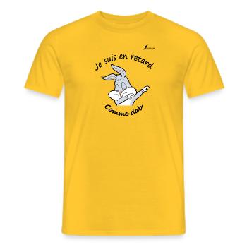 bunnyshirt - Men's T-Shirt - yellow - Front - AI Model Male 178 dark (178cm)
