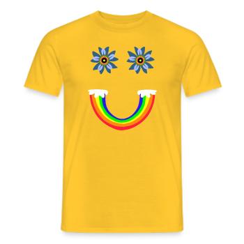 L’amour, la nature, la paix et les arcs-en-ciel - T-shirt homme - jaune - Devant - AI Model Male 178 dark (178cm)