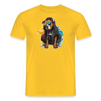 Hip-Hop Hündchen - Männer T-Shirt - Gelb - Vorne - AI Model Male 178 dark (178cm)