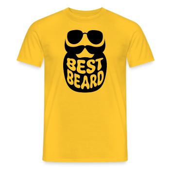 Best Beard - Men's T-Shirt - yellow - Front - AI Model Male 178 dark (178cm)