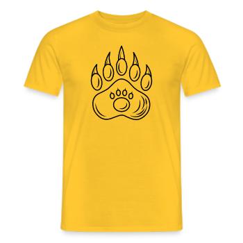 Mamabär Pfotenabdrücke Bär - Männer T-Shirt - Gelb - Vorne - AI Model Male 178 dark (178cm)