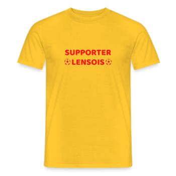 lensois football supporter t-shirt christmas gift - Men's T-Shirt - yellow - Front - AI Model Male 178 dark (178cm)