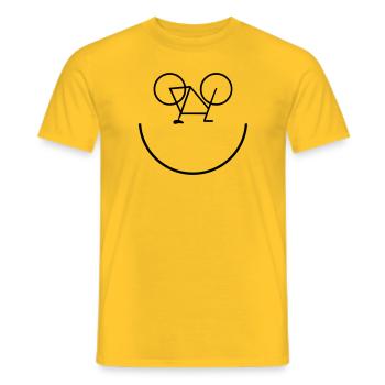 Bike Smiley - T-shirt homme - jaune - Devant - AI Model Male 178 dark (178cm)