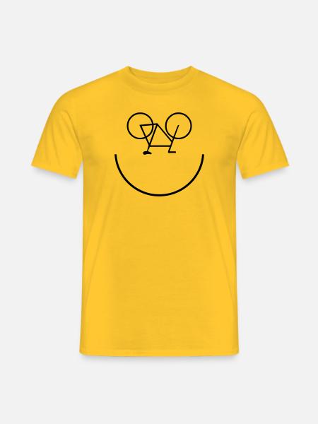 Bike Smiley - Heren T-shirt - geel