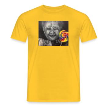 YOUNG AT HEART - Men's T-Shirt - yellow - Front - AI Model Male 178 dark (178cm)