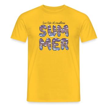 Endless Summer (lettering) - Men's T-Shirt - yellow - Front - AI Model Male 178 dark (178cm)