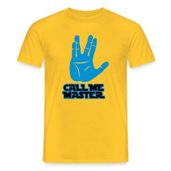 Call me Master | Jedi | Hand | Meister - Men's T-Shirt - yellow - Front - AI Model Male 178 dark (178cm)