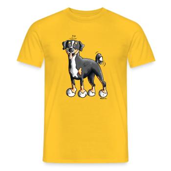 Cute Appenzeller Sennenhund - Men's T-Shirt - yellow - Front - AI Model Male 178 dark (178cm)