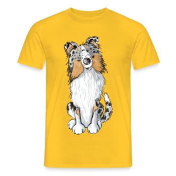 Süßer Sheltie - Shelties - Shetland Sheepdog - Dog - Männer T-Shirt - Gelb - Vorne - AI Model Male 178 dark (178cm)
