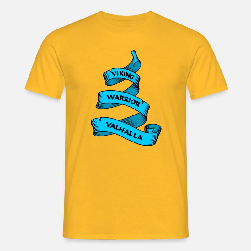 Wikinger Wimpel oder Banner blau - Männer T-Shirt - Gelb