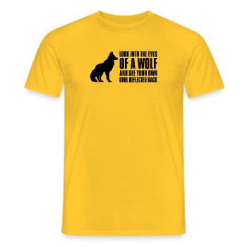 Wolf Loyalty - Men's T-Shirt - yellow - Front - AI Model Male 178 dark (178cm)
