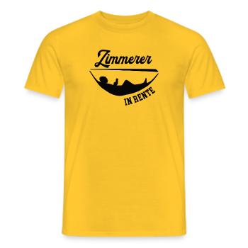 Zimmerer in Rente Rentenbeginn Zimmerei Chef - Männer T-Shirt - Gelb - Vorne - AI Model Male 178 dark (178cm)