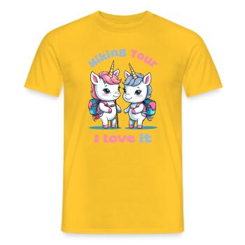 Licornes vagabondes mignonnes - T-shirt homme - jaune - Devant - AI Model Male 178 dark (178cm)