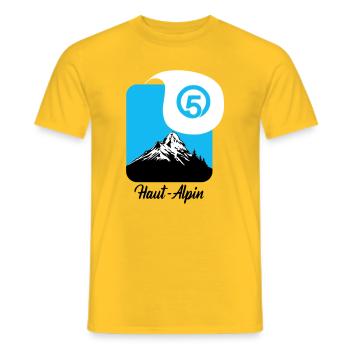 Haut Alpin département des hautes alpes 05 - Männer T-Shirt - Gelb - Vorne - AI Model Male 178 dark (178cm)