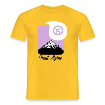 Haut-Alpine 05 Departement der Hautes-Alpes - Männer T-Shirt - Gelb - Vorne - AI Model Male 178 dark (178cm)