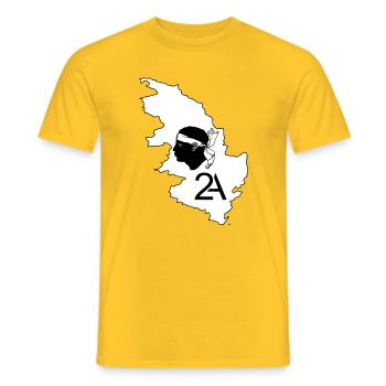 Corse du sud - T-shirt homme - jaune - Devant - AI Model Male 178 dark (178cm)