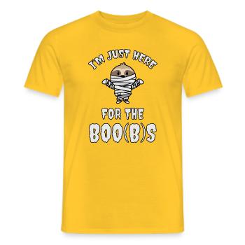 Lustiges Faultier Mumie Halloween - Männer T-Shirt - Gelb - Vorne - AI Model Male 178 dark (178cm)
