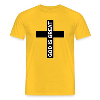 God Is Big Minimalist Print - Men's T-Shirt - yellow - Front - AI Model Male 178 dark (178cm)