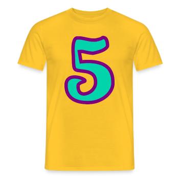 5. ANNIVERSAIRE. 5 ANS. 5e ANNIVERSAIRE - T-shirt homme - jaune - Devant - AI Model Male 178 dark (178cm)