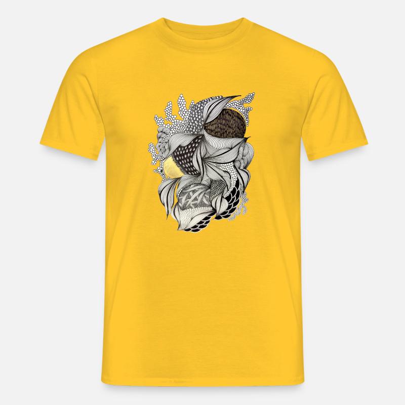 Leaf Fabric Feather Light Pattern - Men’s T-shirt - yellow