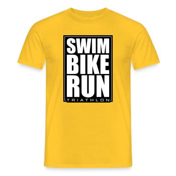 Triathlon Natation Cyclisme Course à pied - T-shirt homme - jaune - Devant - AI Model Male 178 dark (178cm)