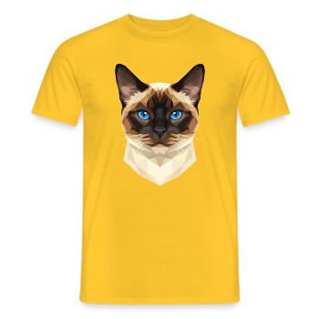 Siamkatze Siam Katze Siamese Cat Siamesen Katzen - Männer T-Shirt - Gelb - Vorne - AI Model Male 178 dark (178cm)